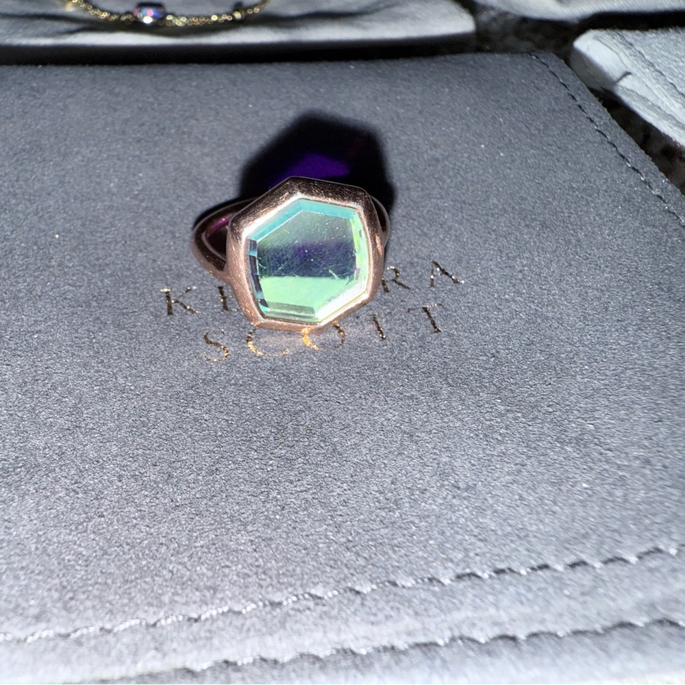 Kendra Scott Green Stone Ring 18K RSG